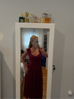 Max Studio chiffon Maxi Dress in Deep Wine